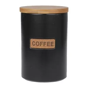 Pote Decorativo Coffee<BR>- Preto<BR>- 19,5xØ11,4cm<BR>- Btc Decor