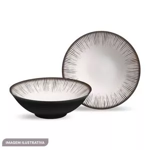 Bowl Haya<BR>- Branco & Preto<BR>- Alleanza Ceramica