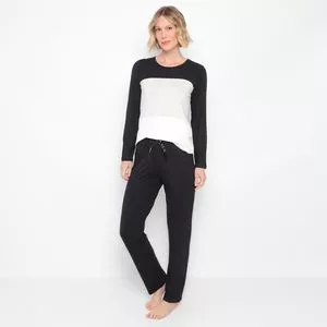 Pijama Básico<BR>- Preto & Branco