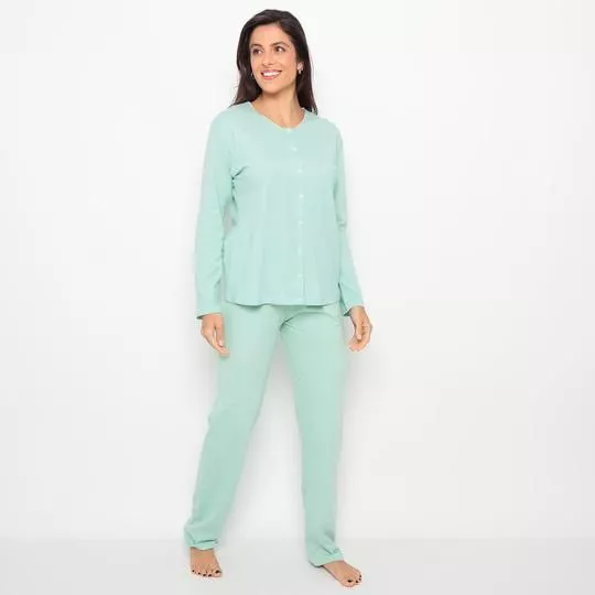 Pijama Básico- Verde Água- Sonhatto