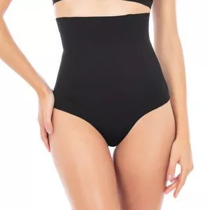 Calcinha Hot Pant Modeladora Texturizada<BR>- Preta