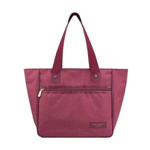 Bolsa Shopper Com Tag<BR>- Bordô<BR>- 28,5x30x15cm<BR>- Jacki Design