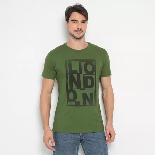 Camiseta Com Inscrições- Verde & Preta