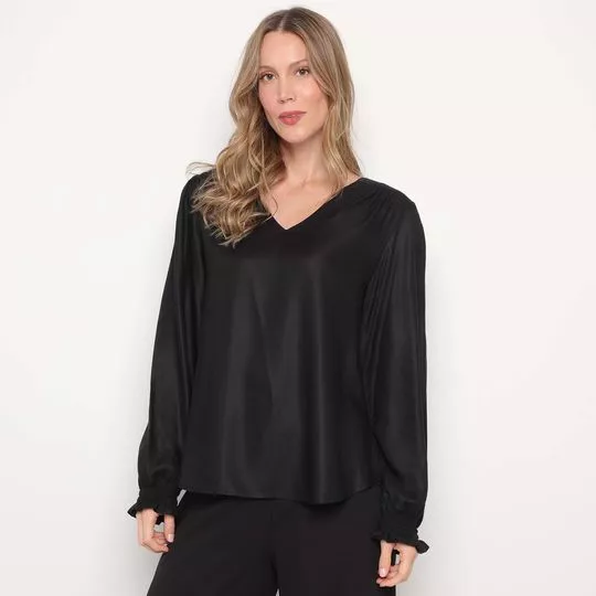 Blusa Texturizada- Preta