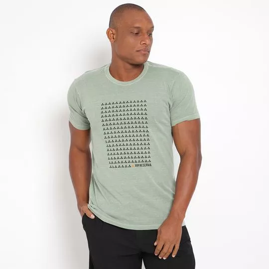 Camiseta Com Logo- Verde Claro & Preta