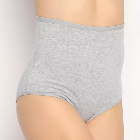 Calcinha Hot Pant Básica- Cinza- Santa Passion