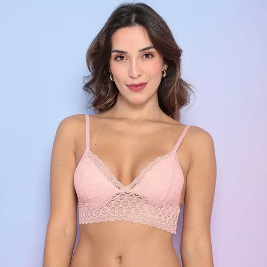 Brallet Com Renda- Rosa Claro- LIAH