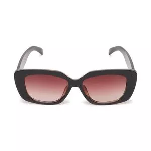 Óculos De Sol Retangular<BR>- Marrom & Bordô