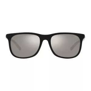 Óculos De Sol Retangular<BR>- Cinza Escuro & Preto