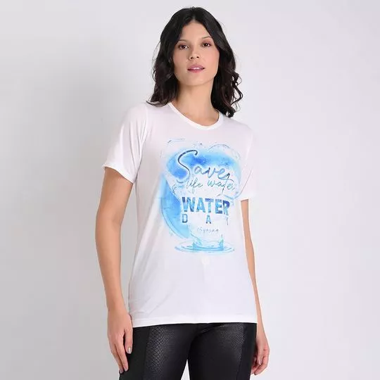 Camiseta Com Inscrições- Branca