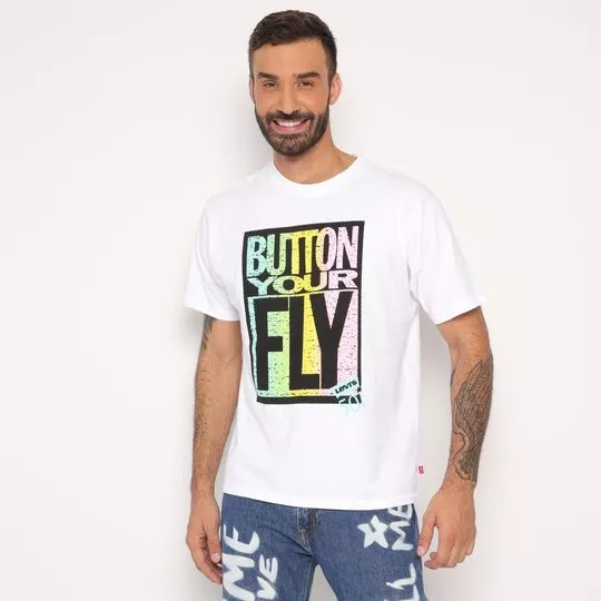 Camiseta Vintage Fit Graphic Tee- Off White & Preta