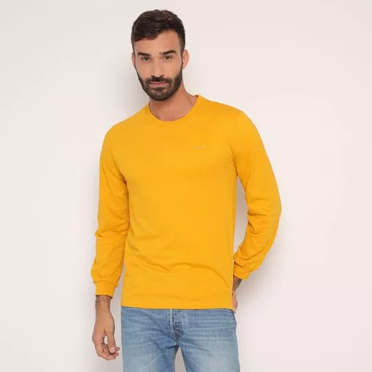 Camiseta LS Red Tab Tee- Amarelo Escuro