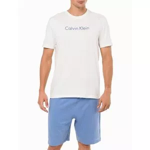 Pijama Calvin Klein®<BR>- Branco & Azul Claro