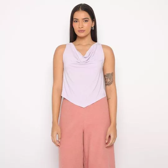 Blusa Com Recortes- Lilás