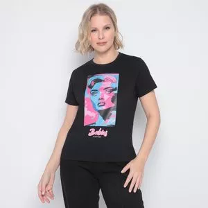 Camiseta Babies<BR>- Preta & Rosa