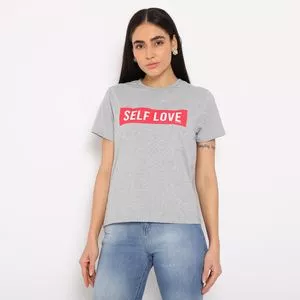 Blusa Self Love<BR>- Cinza