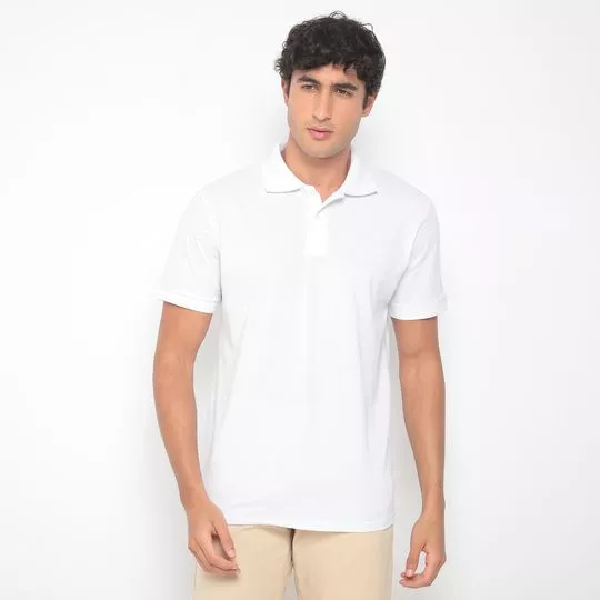 Polo Classic Fit Em Piquet- Branca