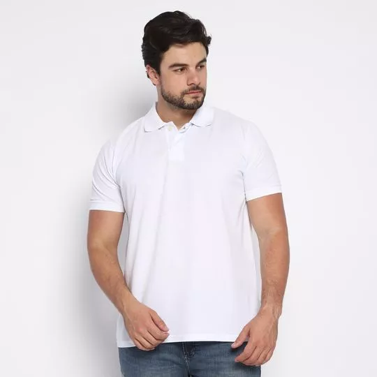 Polo Classic Fit Em Piquet- Branca