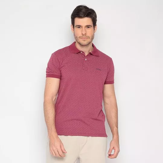 Polo Classic Fit Com Bordado- Bordô