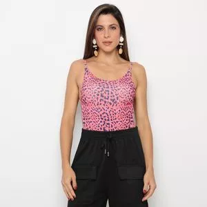 Body Animal Print<BR>- Rosa & Preto<BR>- Dimy