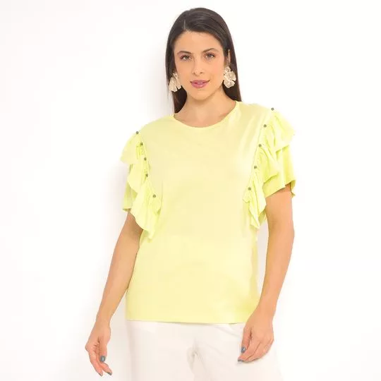 Blusa Com Babados- Verde Limão