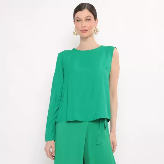 Blusa Assimétrica- Verde