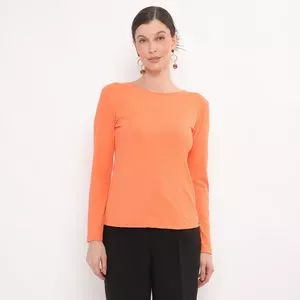 Blusa Canelada<BR>- Laranja