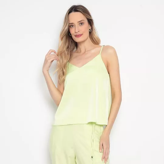 Blusa Acetinada- Verde Claro