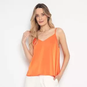 Blusa Acetinada<BR>- Laranja