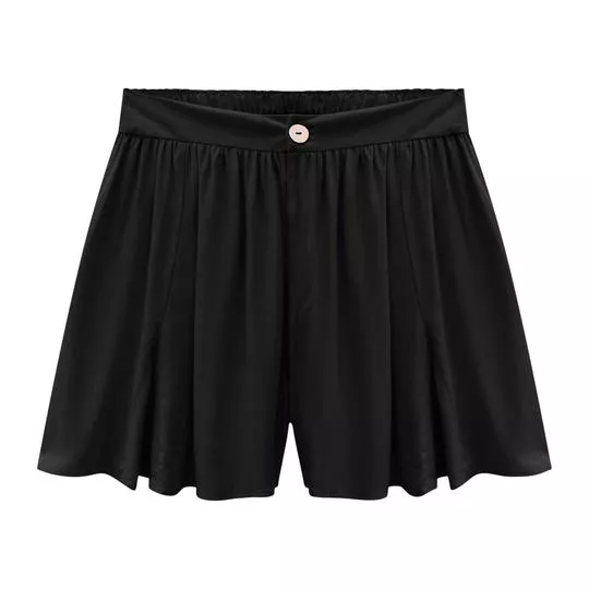 Short Com Franzidos- Preto