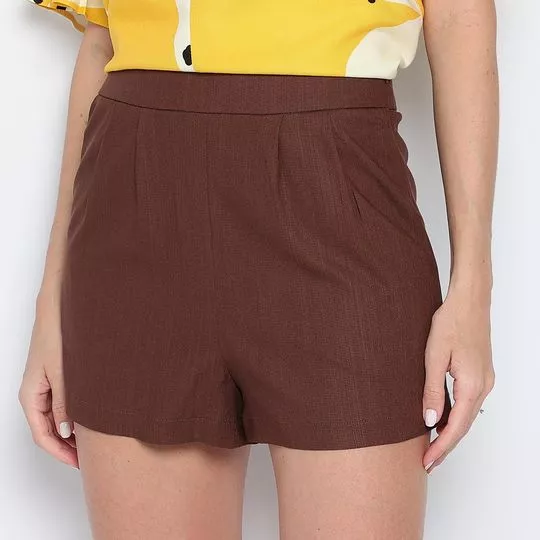 Short Liso- Marrom Escuro