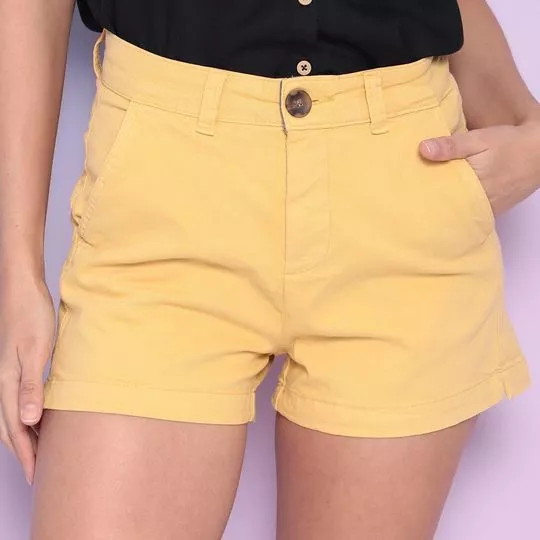 Short Com Bolso- Amarelo