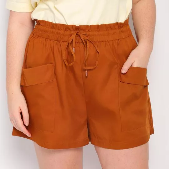 Short Com Bolsos- Laranja Escuro