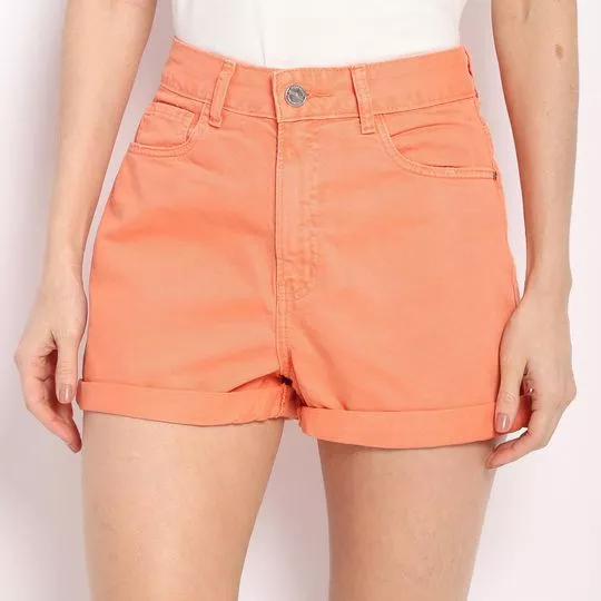 Short Com Recortes- Laranja Claro