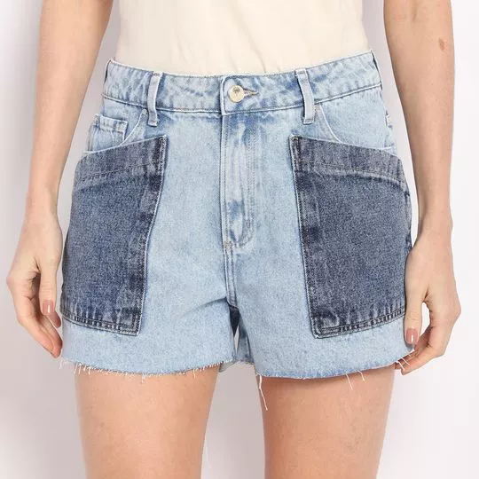 Short Com Recortes- Azul