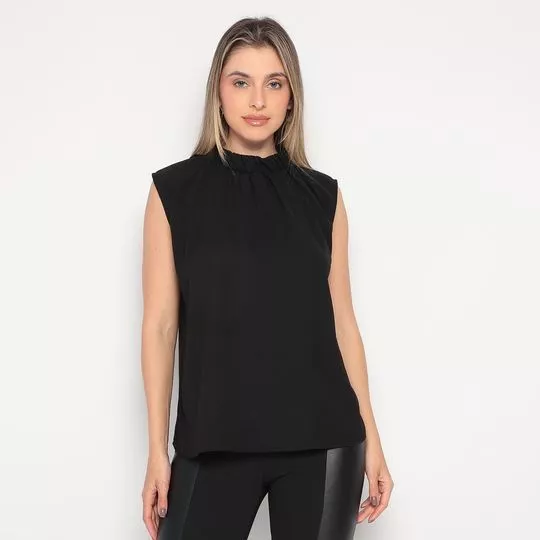 Blusa Lisa- Preta- Maria Valentina