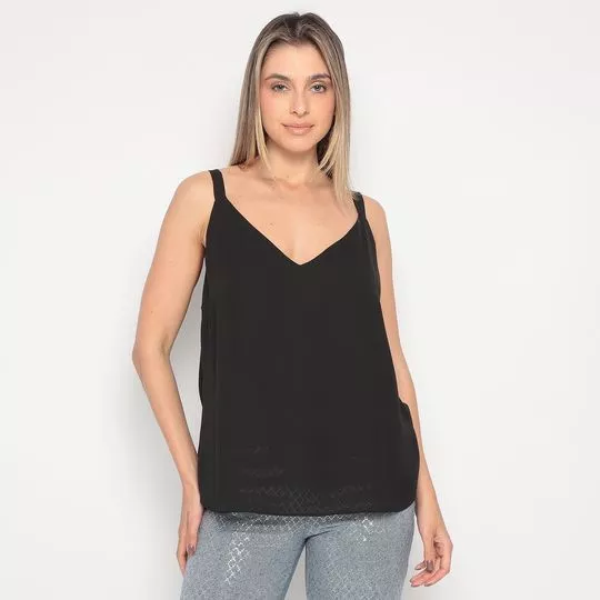 Blusa Lisa- Preta- Maria Valentina