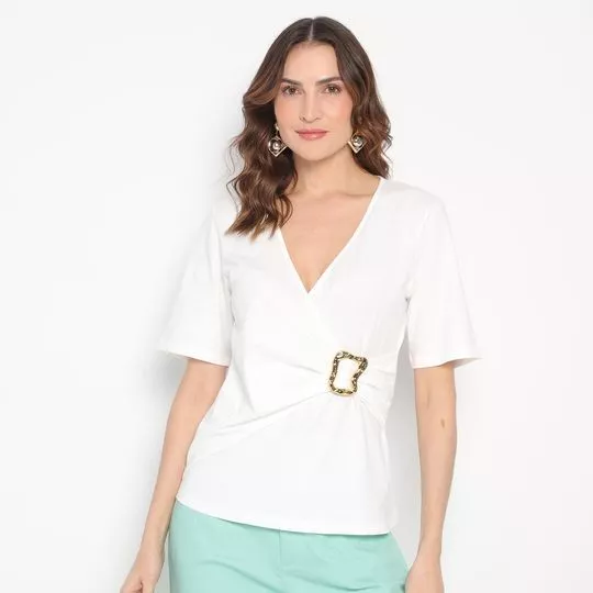 Blusa Com Argola- Branca- Zinco