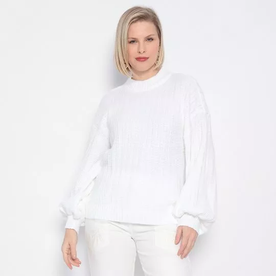 Blusa Texturizada- Branca- Zinco