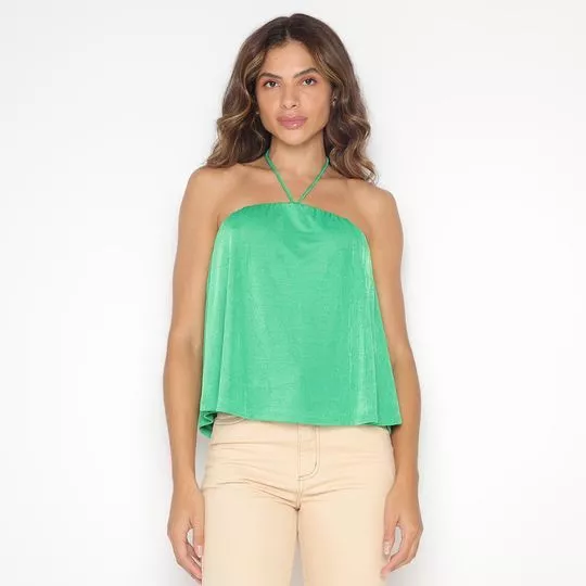 Blusa Acetinada- Verde Água- Iódice