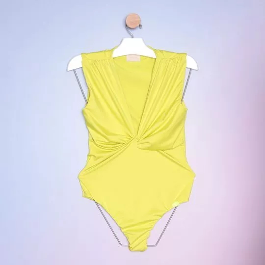 Body Com Franzidos- Amarelo- Dimy