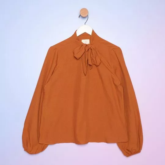 Blusa Texturizada- Laranja Escuro- Dimy