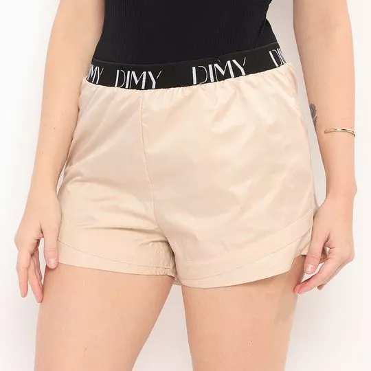 Short Dimy- Bege Claro & Preto- Dimy