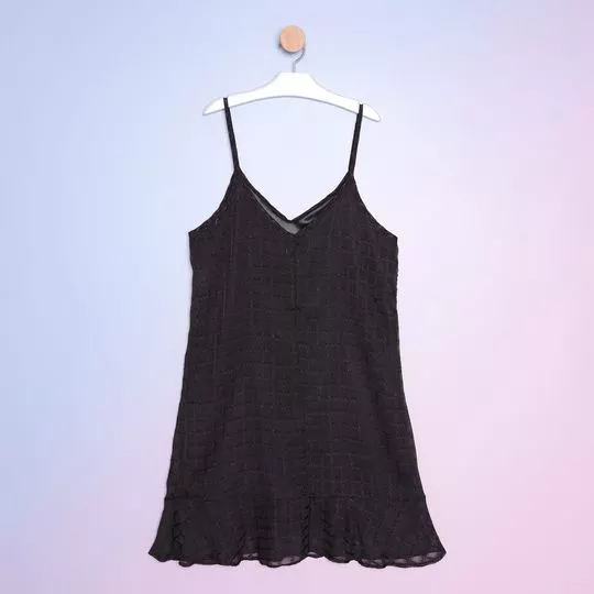 Vestido Com Recortes- Preto- Dimy