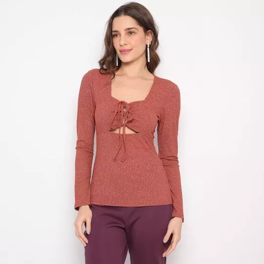 Blusa Texturizada- Laranja- Zinco