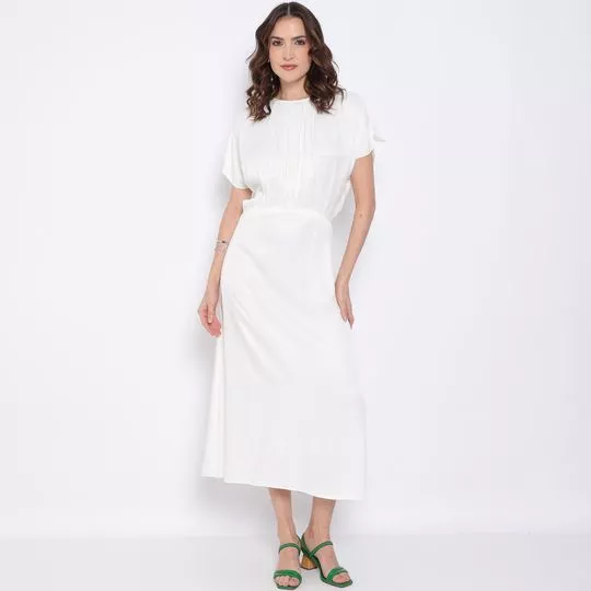 Vestido Midi Evasê- Branco- Iódice