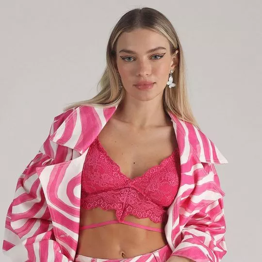 Top Strappy Em Renda- Pink- My Favorite Things