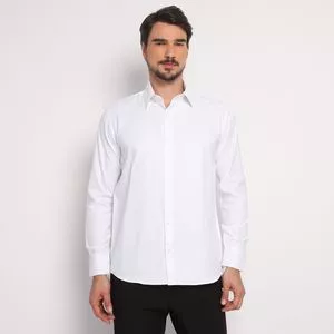 Camisa Classic Fit<BR>- Preta & Off White