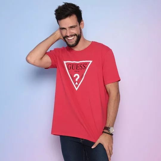 Camiseta Guess- Vermelha & Branca