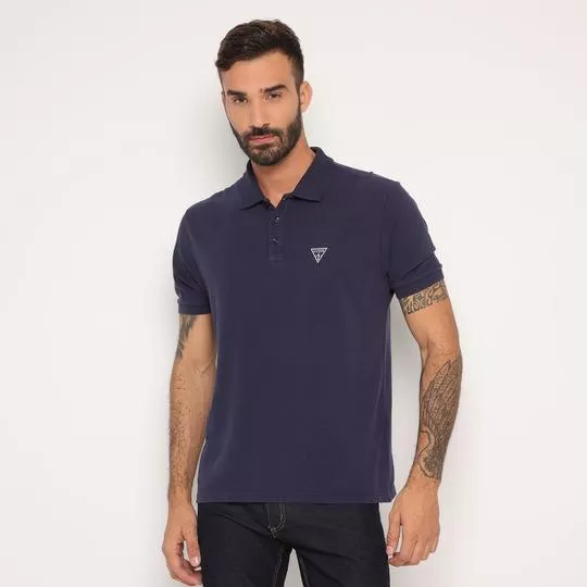 Polo Clássica Guess®- Azul Marinho